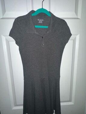Place Girls' Dark Gray Polo Tunic Dress